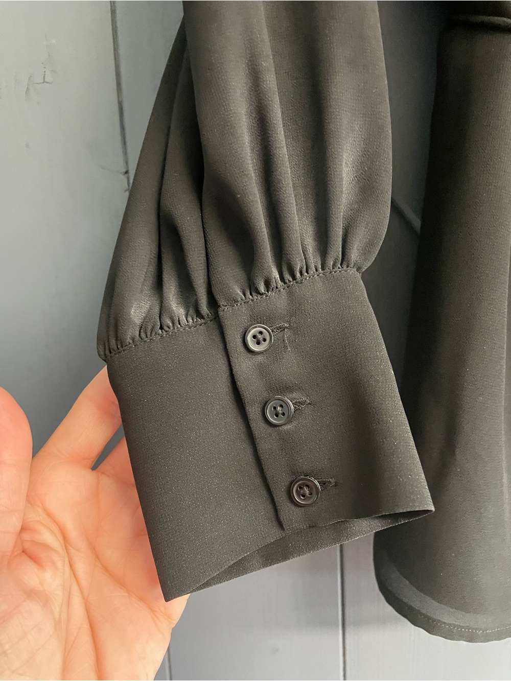 Alex Marie Black Wrap Blouse with Self Tie - Picture 6 of 9